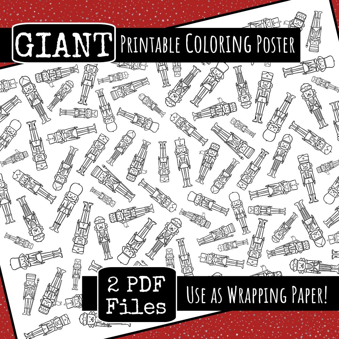 Nutcracker coloring poster printable