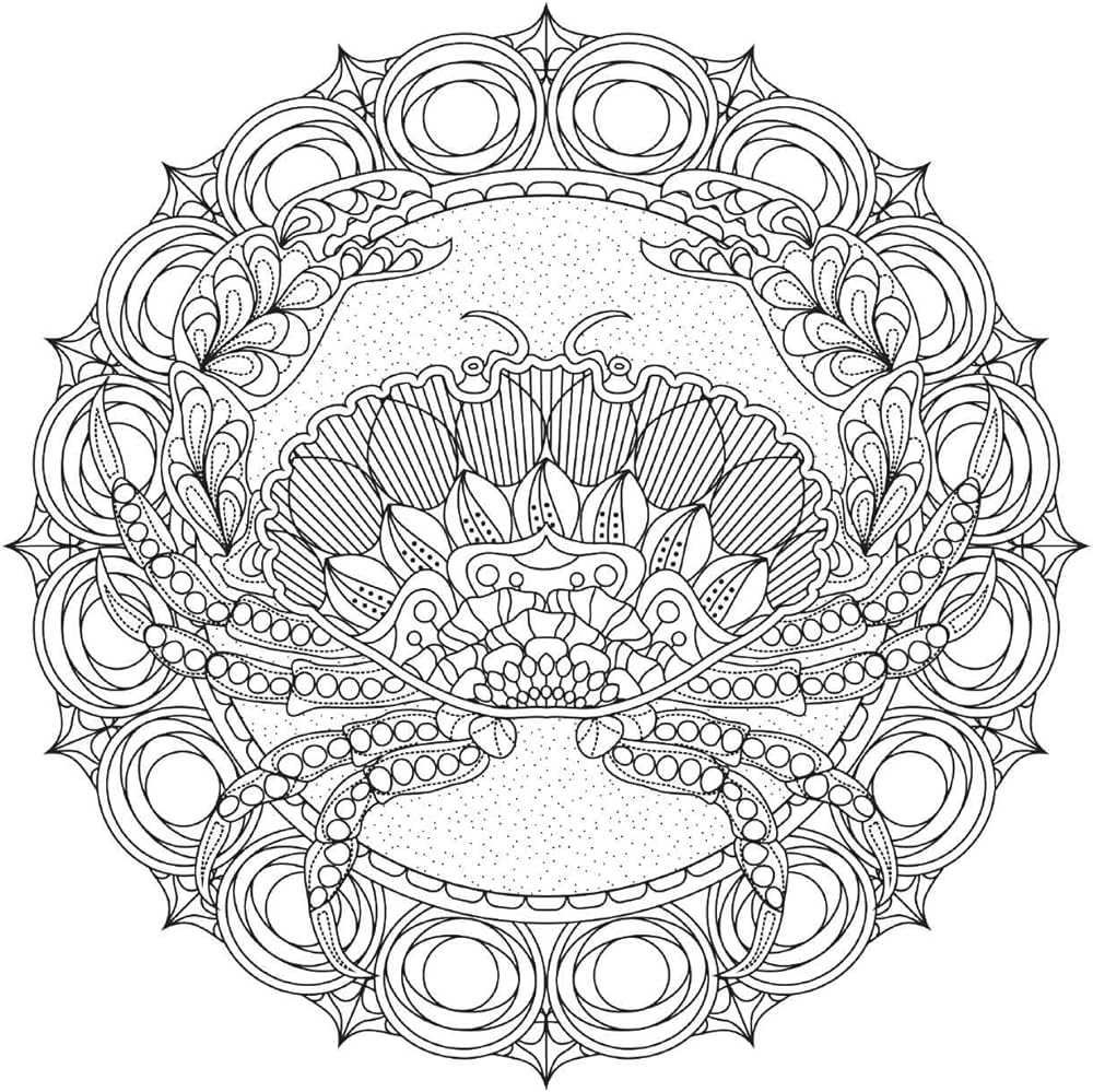 Coloring ocean mandalas hand
