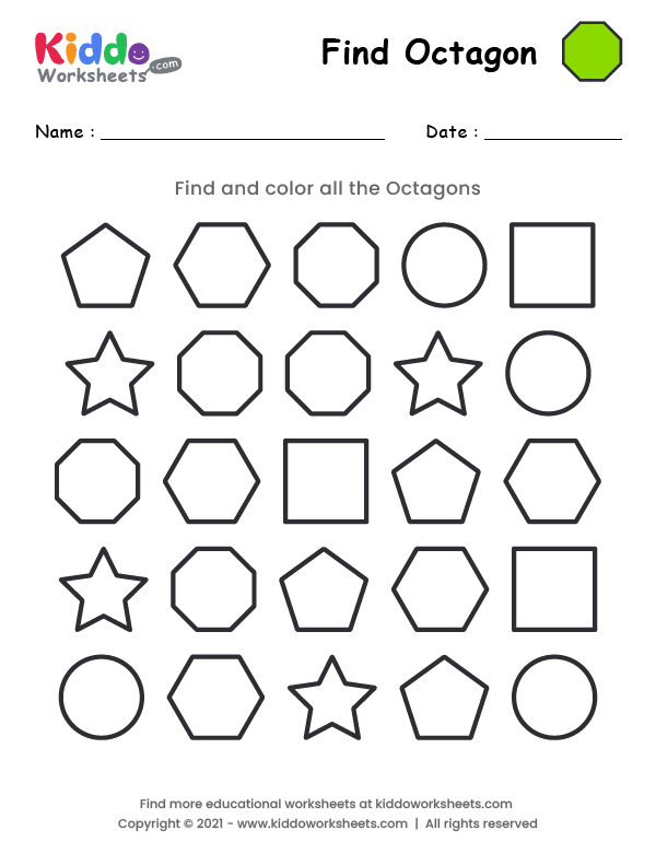 Free printable find octagon worksheet worksheet