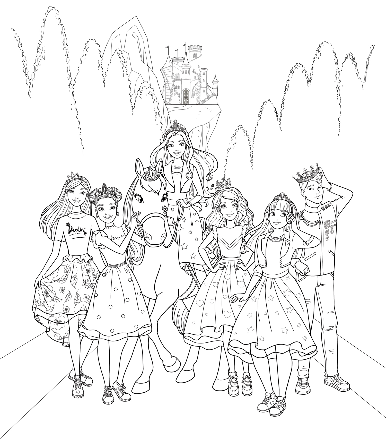 Barbie princess adventure coloring pages