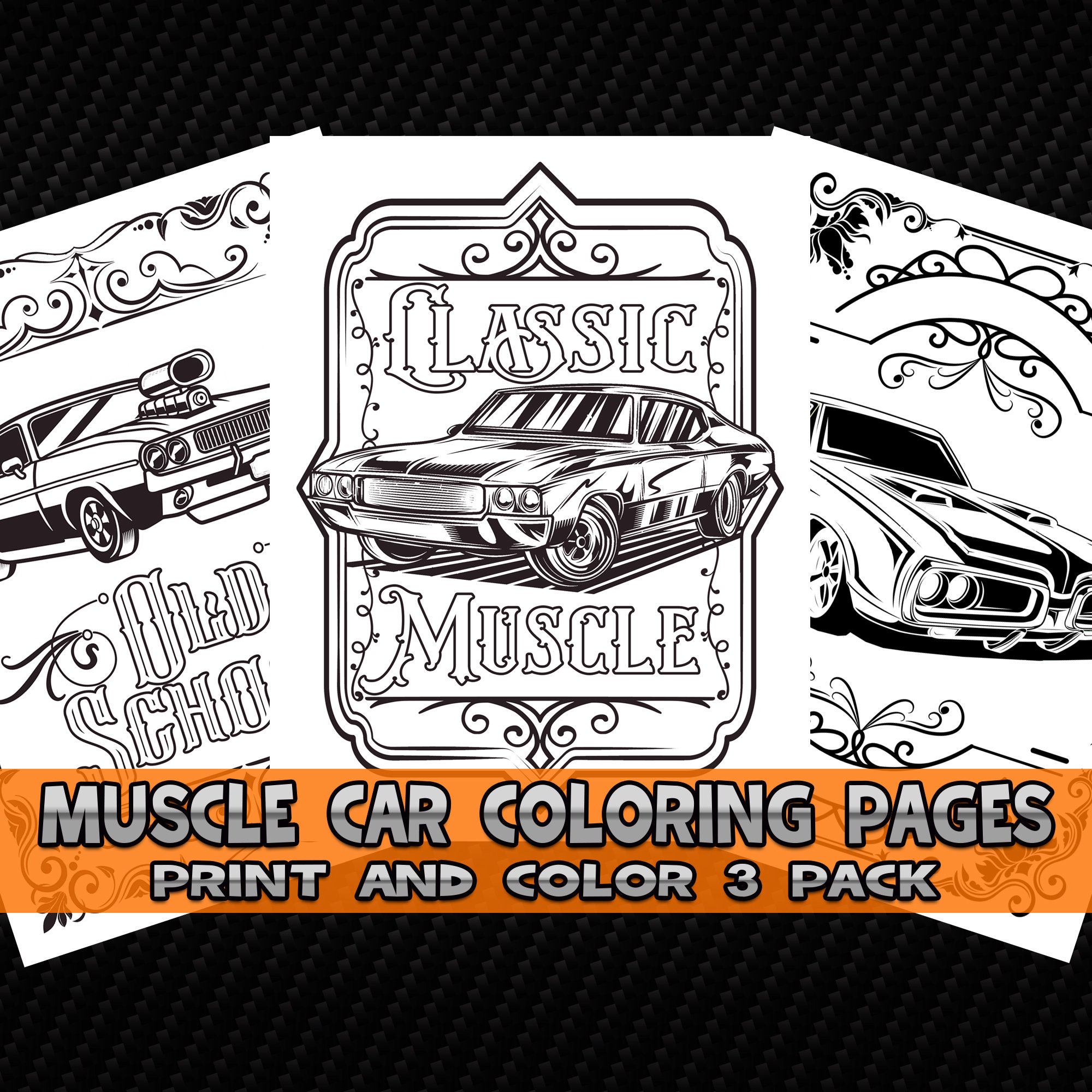Classic cars coloring pages pack print and color vehicles automobiles vintage muscle hot rods
