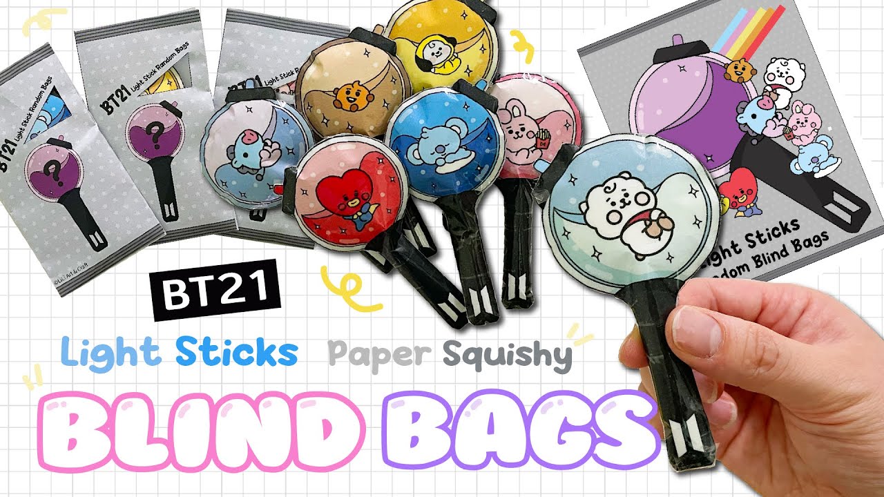 How to ake bt light stick paper squishy blind bag free color teplates