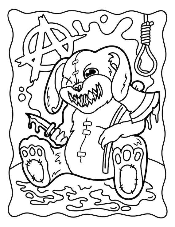 Creepy kawaii pastel goth coloring book cute horror spooky gothic coloring pages for adults