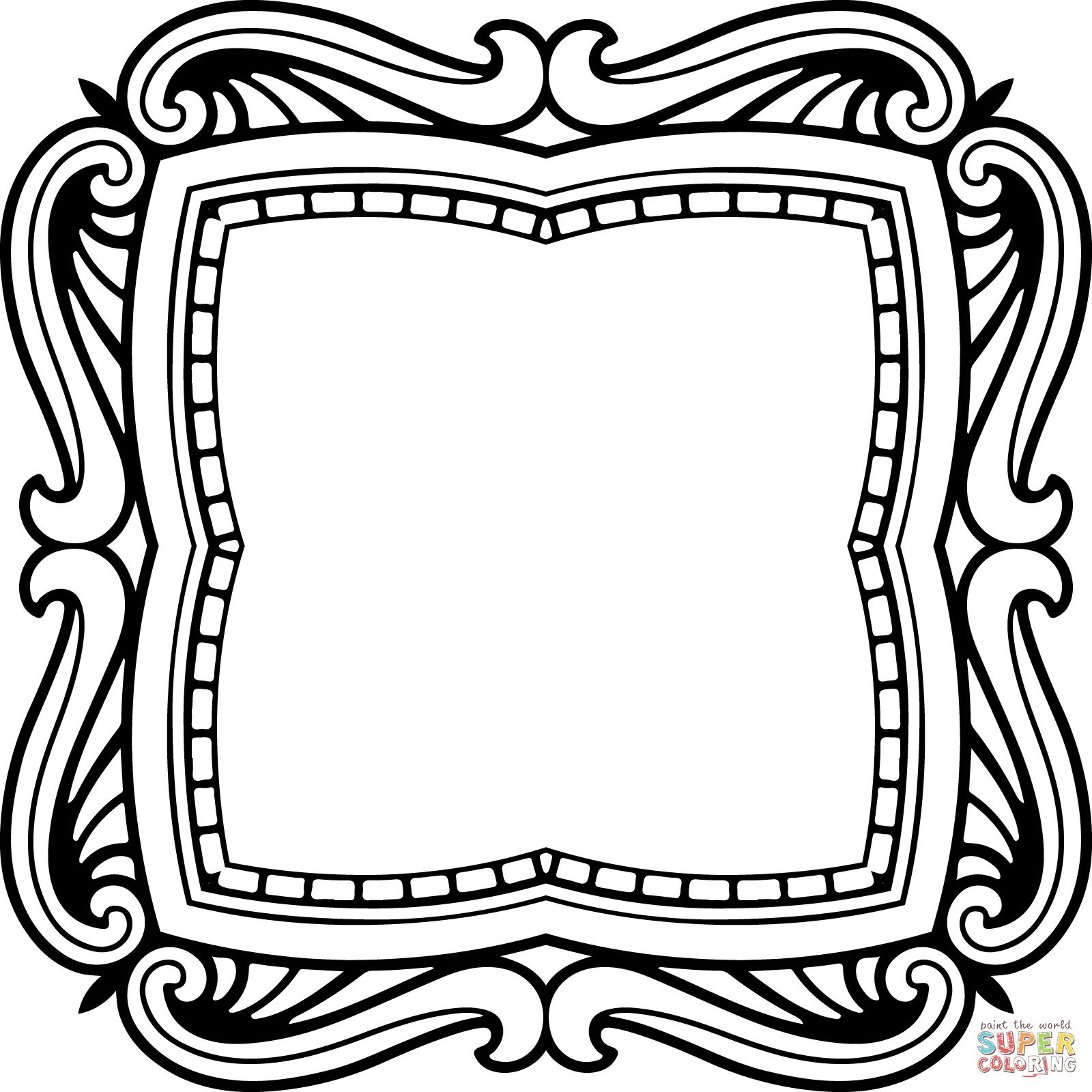 Vintage style frame coloring page free printable coloring pages