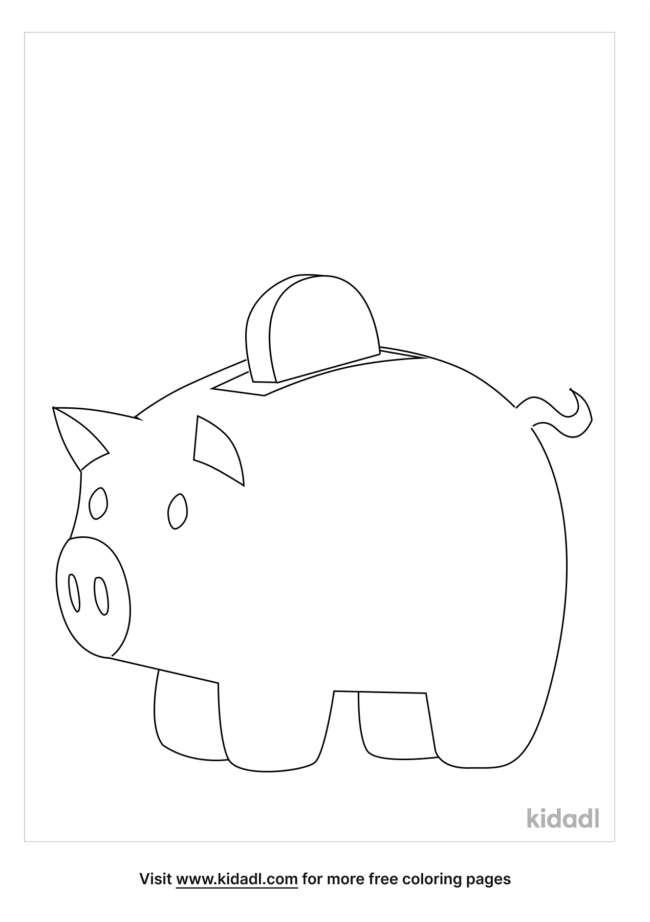 Free piggy bank coloring page coloring page printables