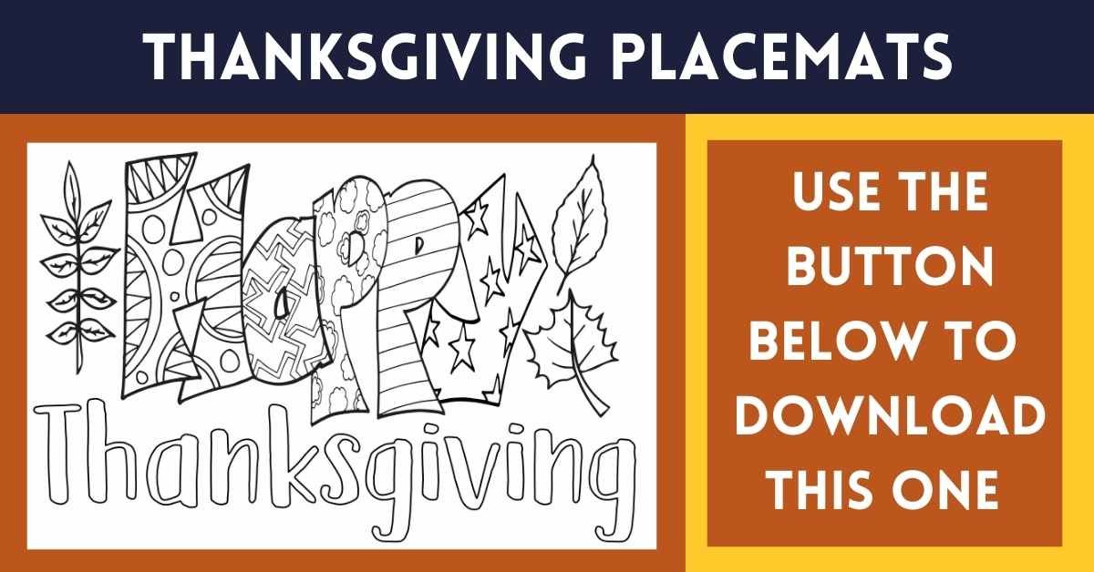 Free thanksgiving placemats printable â stevie doodles
