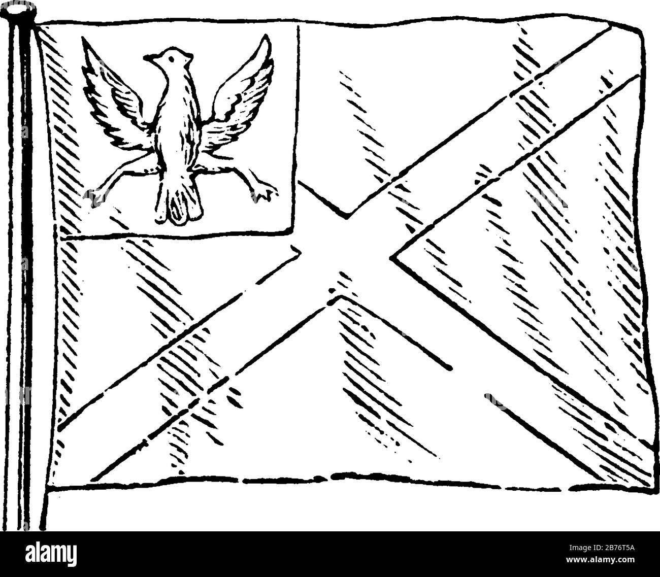 Polish flag with the symbol of an eagle in the top