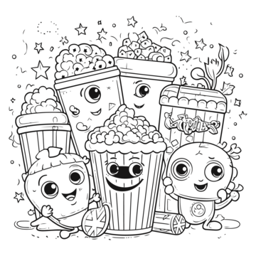 Popcorn coloring page elegant popcorn coloring pages awesome popcorn coloring pages with animals outline sketch drawing vector animal drawing wing drawing ring drawing png and vector with transparent background for free download