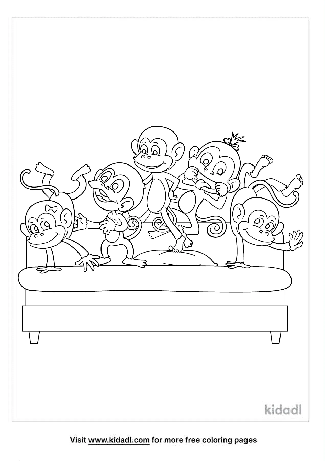 Free little monkeys coloring page coloring page printables