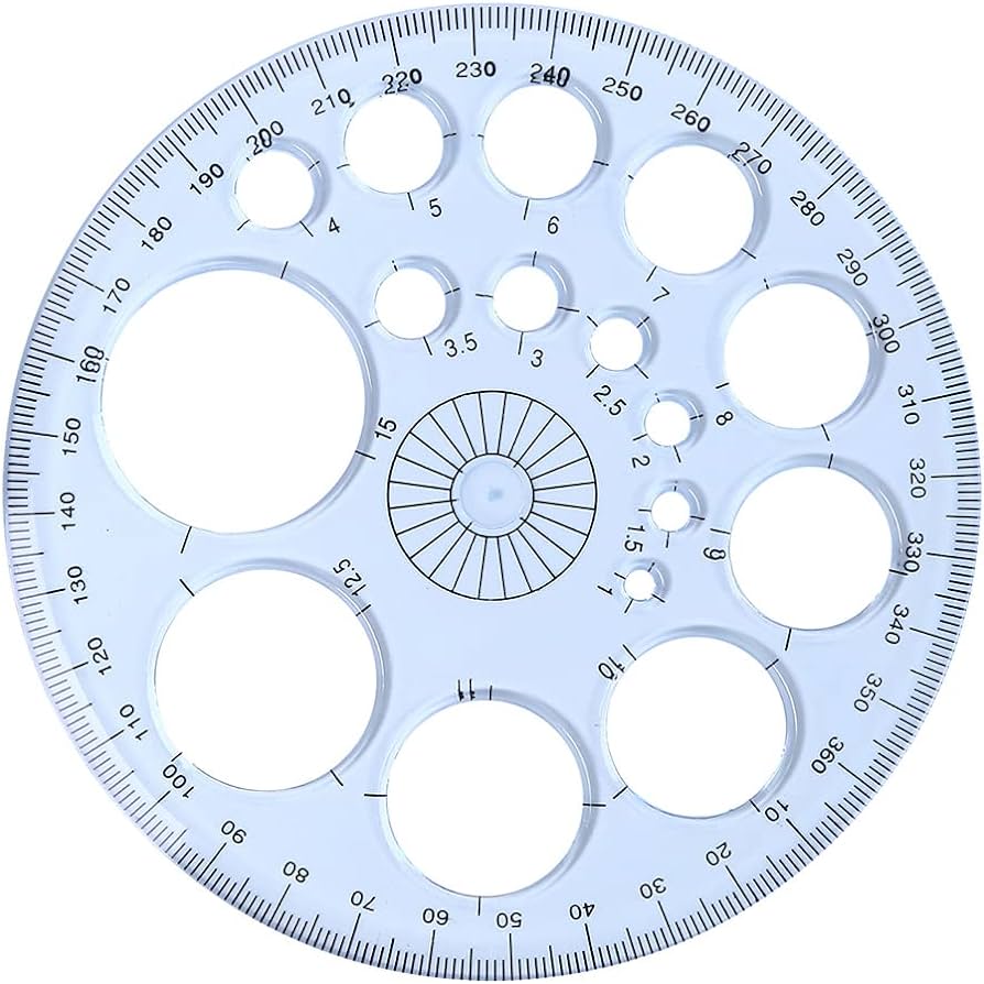 Seiwei full circle template plastic round protractor degree for painting drawing drafting tool circular sizes office products