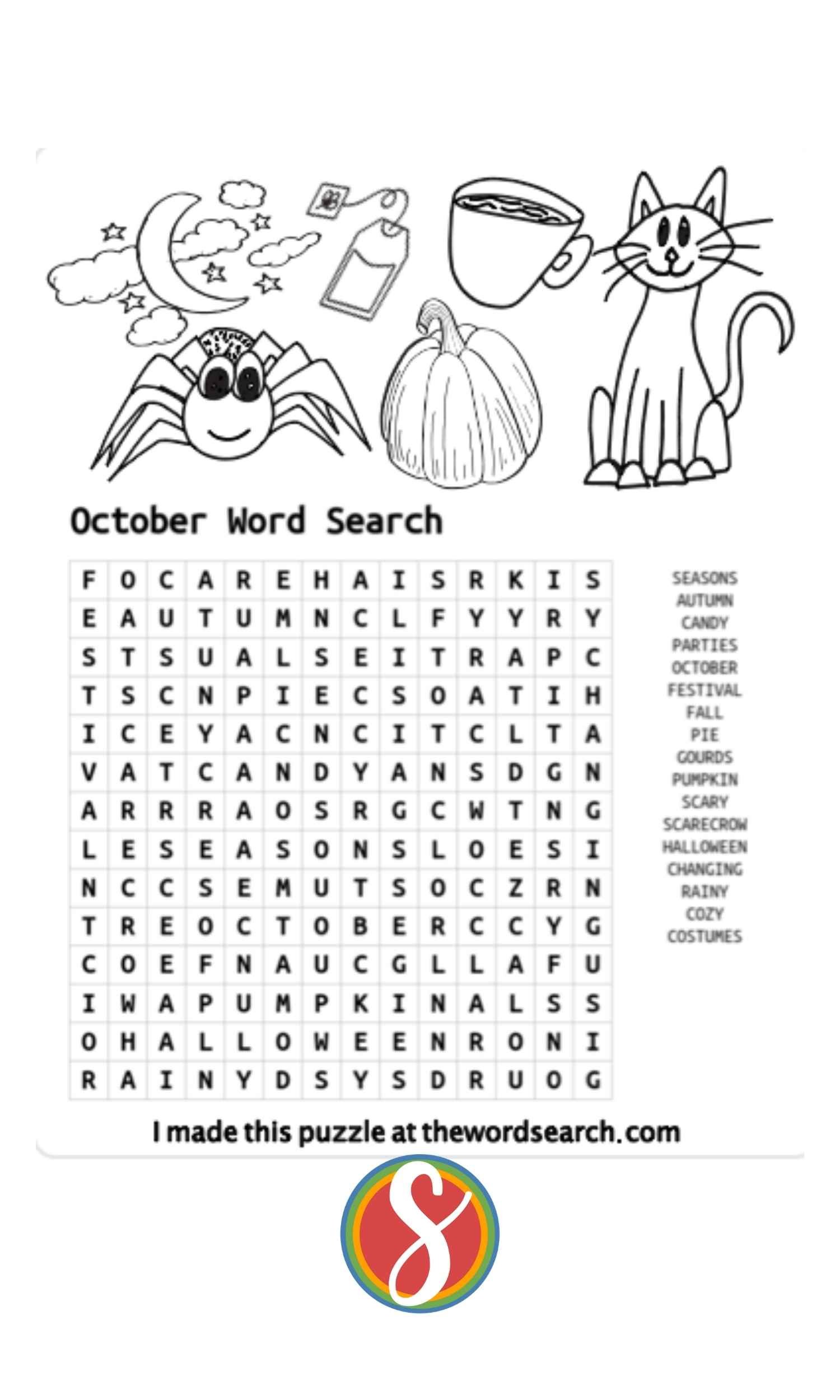 Free october coloring pages â stevie doodles