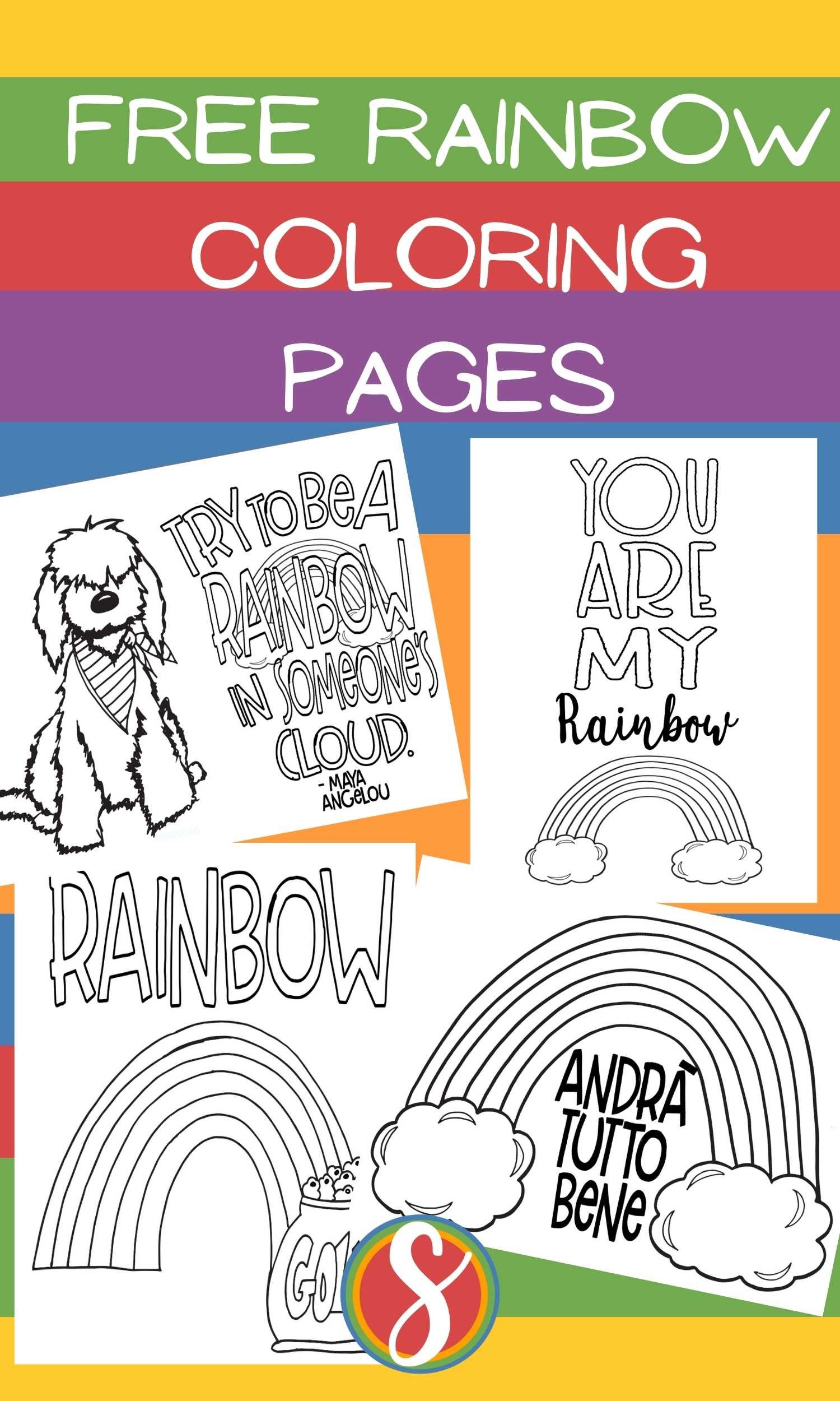 Free rainbow coloring pages â stevie doodles