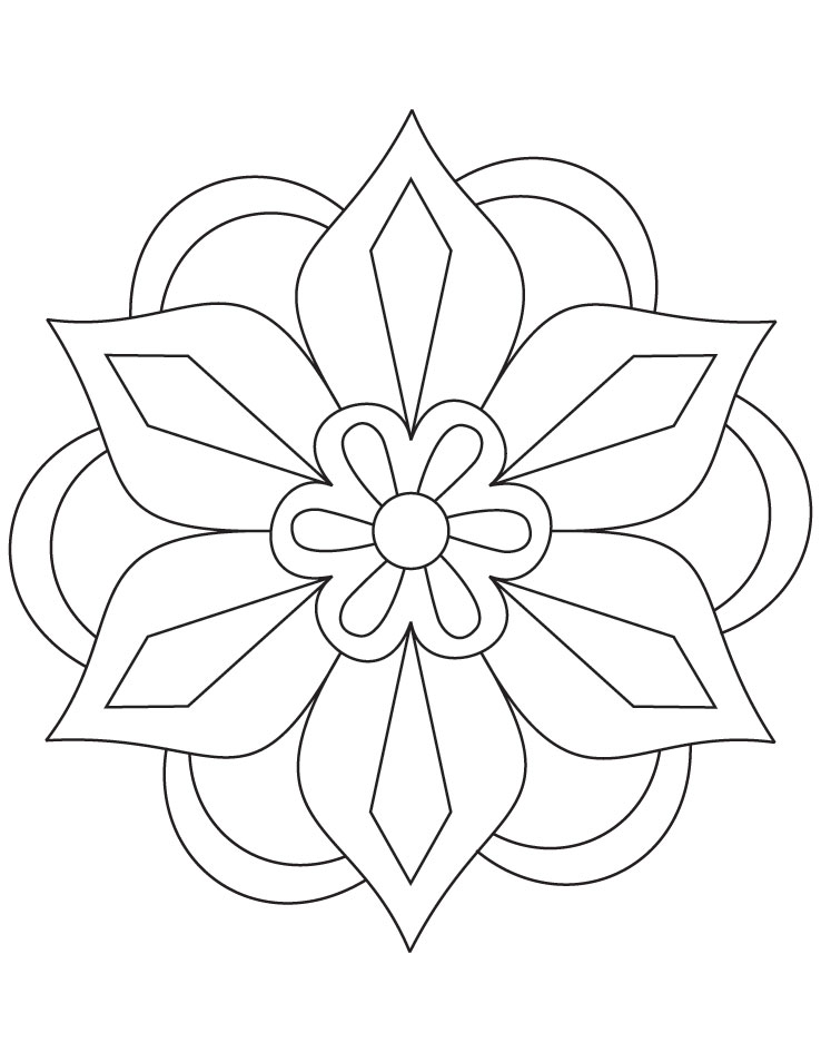 Flower rangoli coloring page download free flower rangoli coloring page for kids best coloring pages