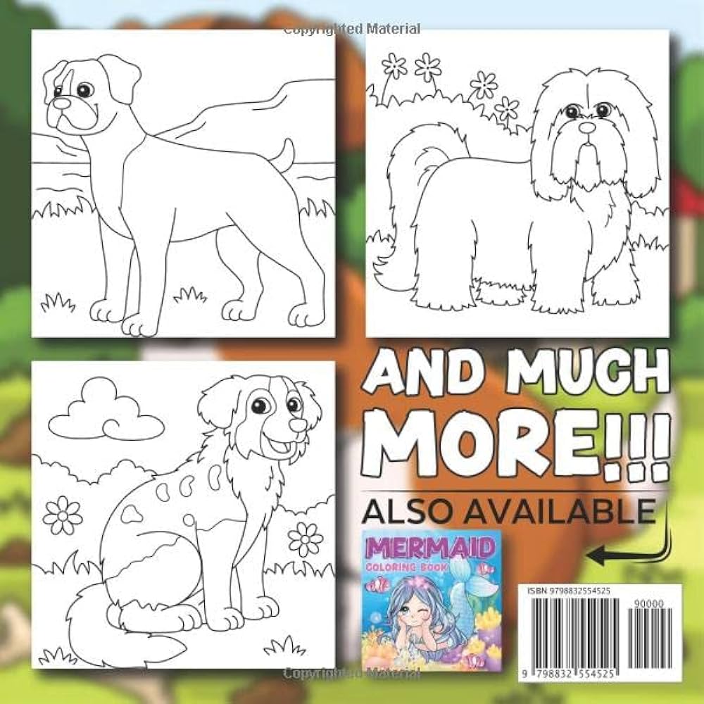 Cute dogs coloring book for kids ages