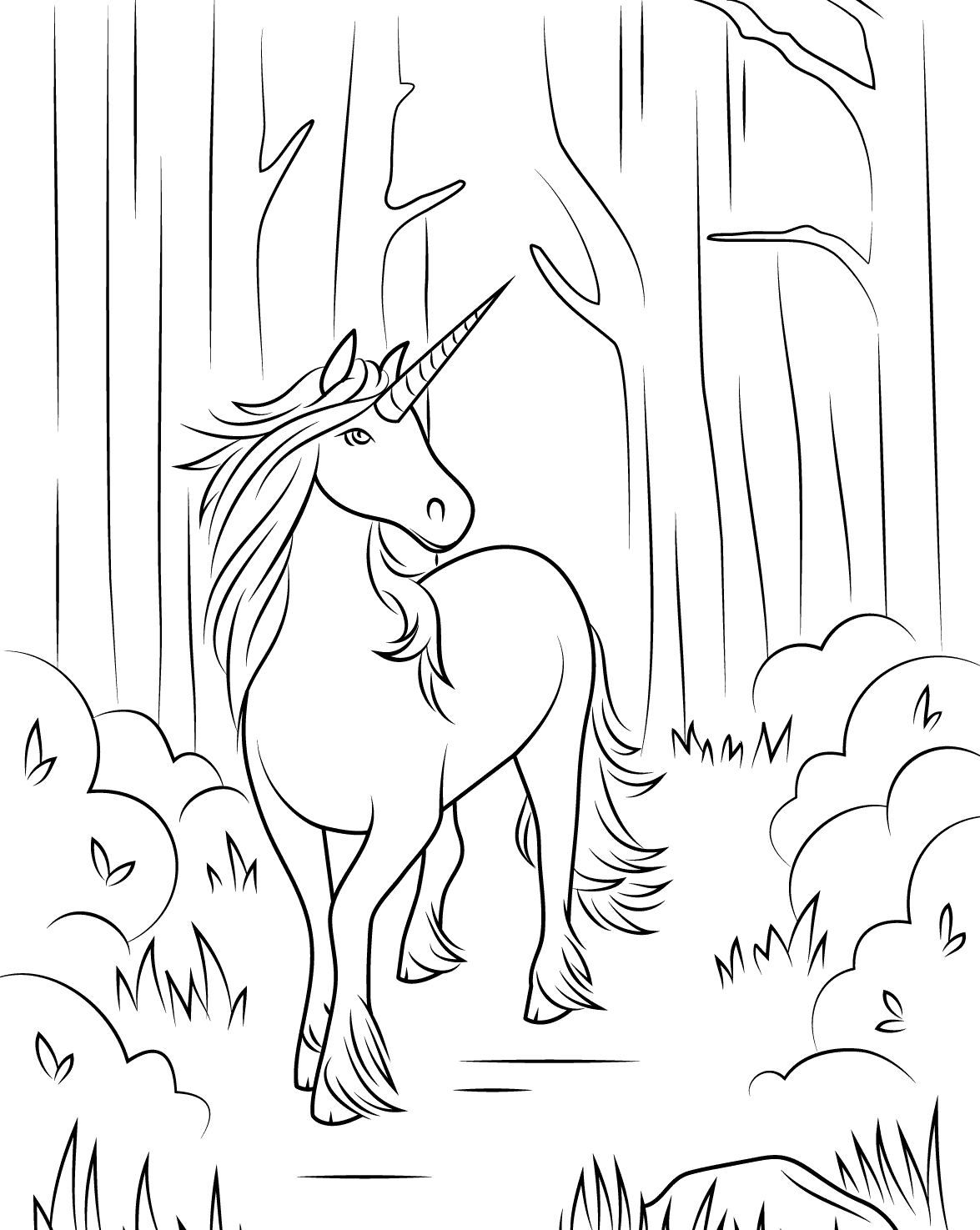 Unicorn coloring pages for adults