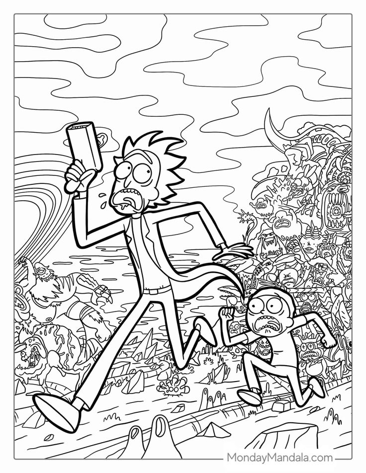 Rick and morty coloring pages free pdf printables coloring pages rick and morty color