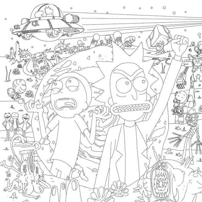Rick and morty coloring pages printable pdf