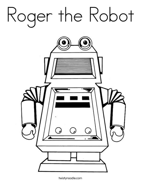 Roger the robot coloring page