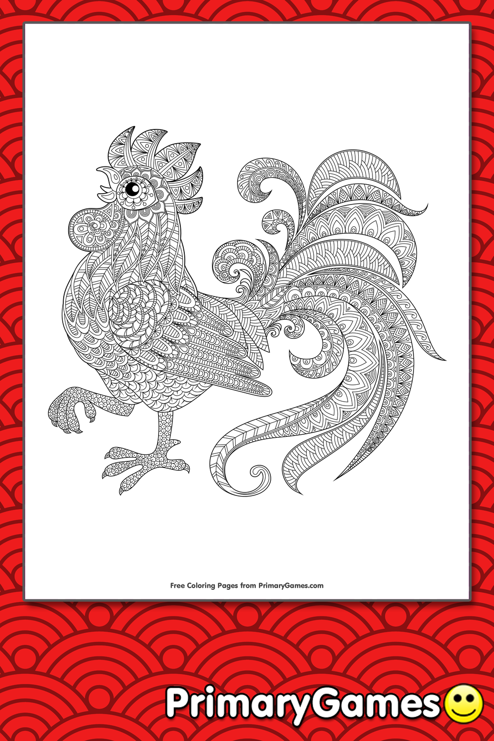 Rooster coloring page â free printable pdf from