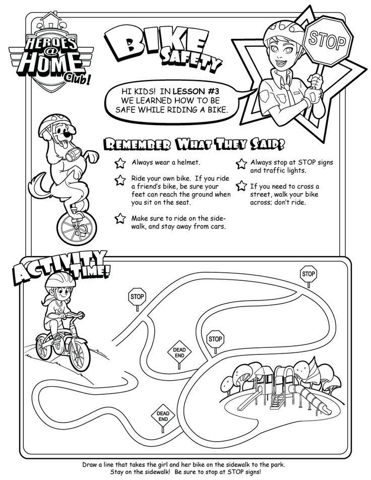 Free printable summer safety coloring pages bike safety activities summer safety bicycle safety
