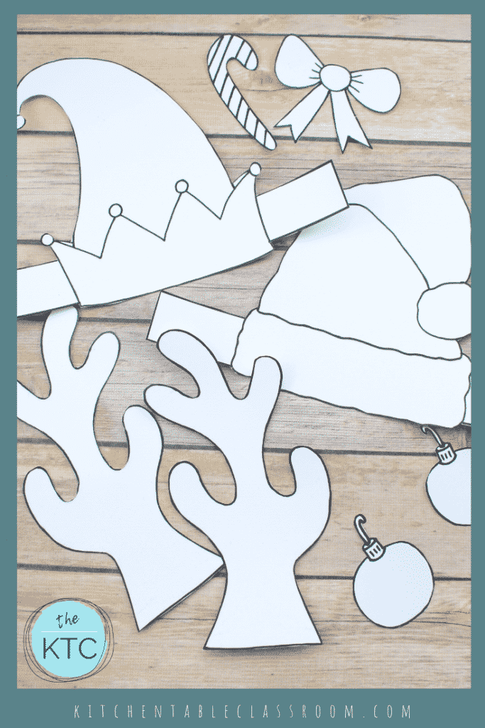Christmas hats to print and color