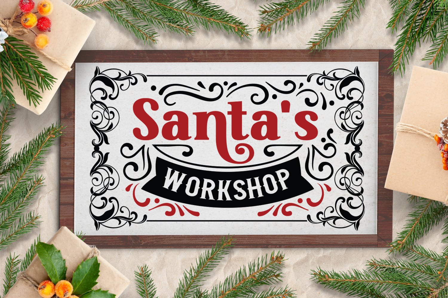 Santas workshop christmas farmhouse svg