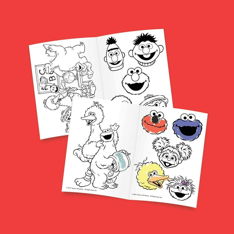 Sesame street draw and play desk by delta children â includes markers and coloring book redbluegreen