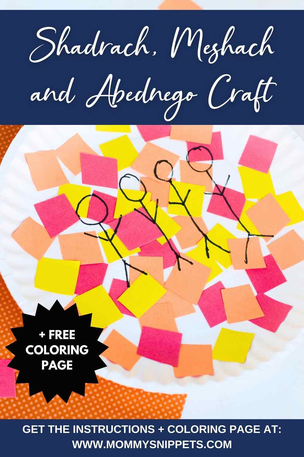 Easy shadrach meshach and abednego craft coloring page