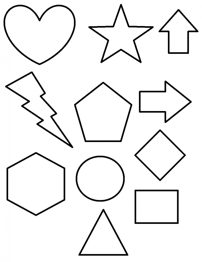 Shape coloring worksheets