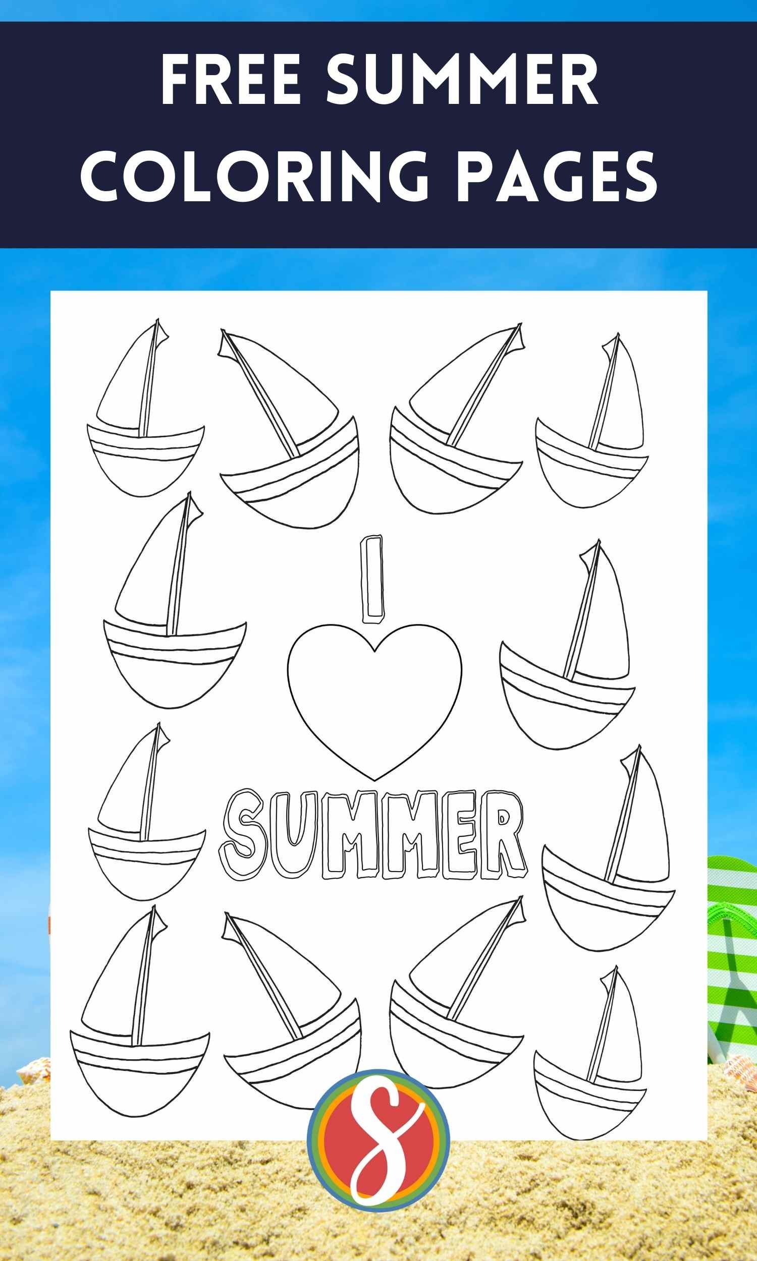 Free summer coloring pages â stevie doodles