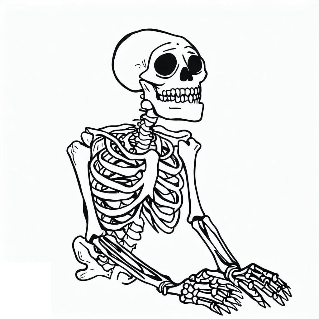 Free skeleton coloring page
