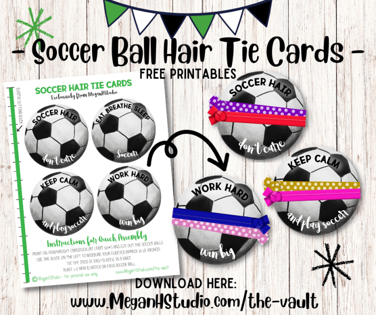 Soccer hair tie cards