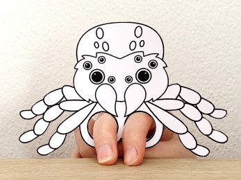 Spider finger puppet printable coloring