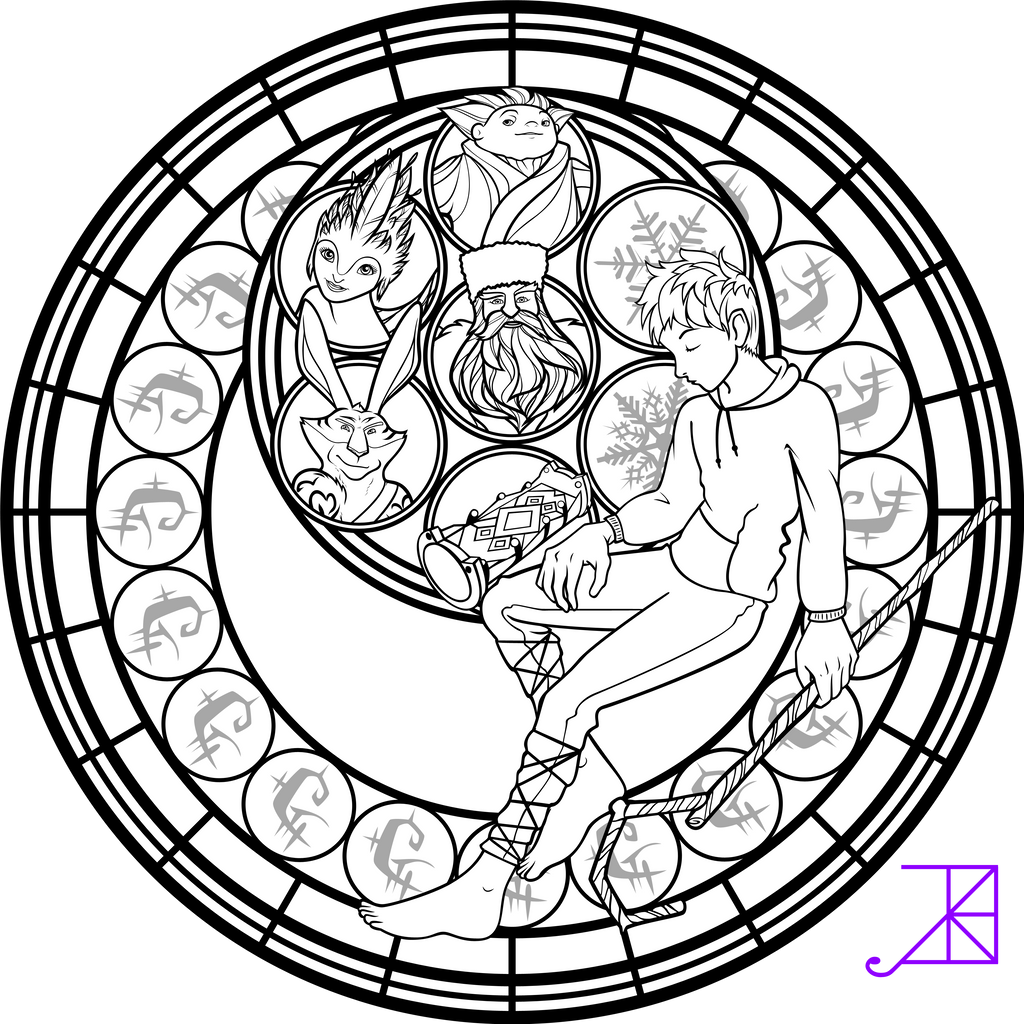 Jack frost stained glass coloring page by akili