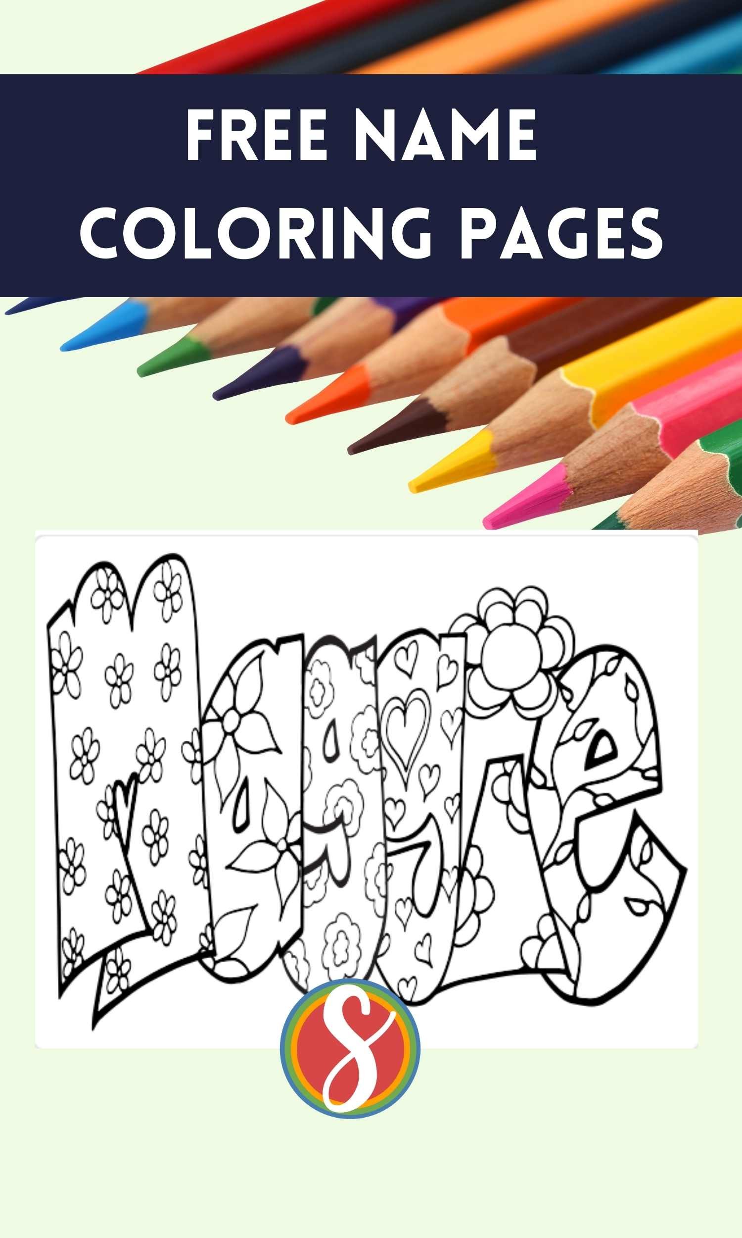 Maggie free name coloring page â stevie doodles