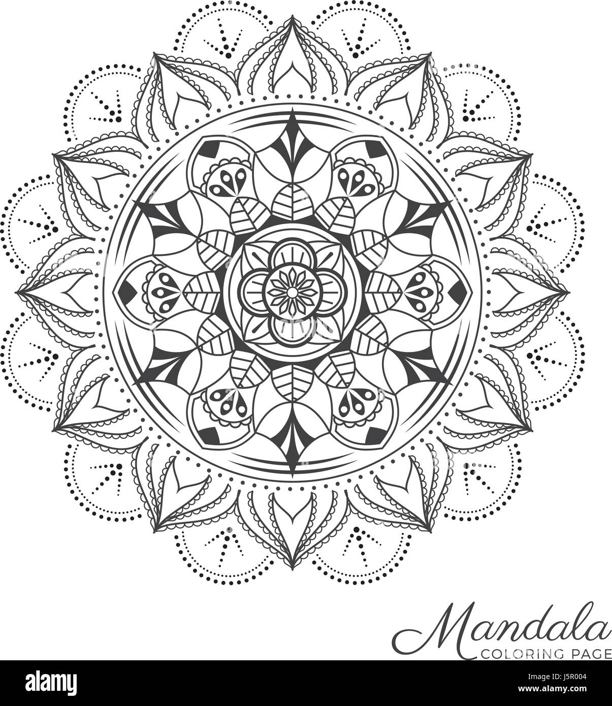 Tibetan mandala decorative ornament design for adult coloring page greeting card invitation tattoo yoga and spa symbol vector illustration stock vector image art