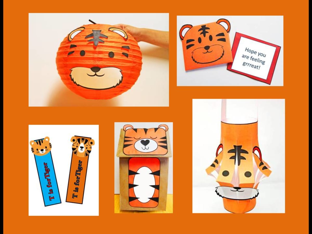 Easy tiger crafts with printable templates