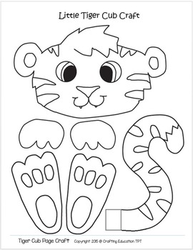 Tiger crafts and letter t tracing and work pages by crafting education