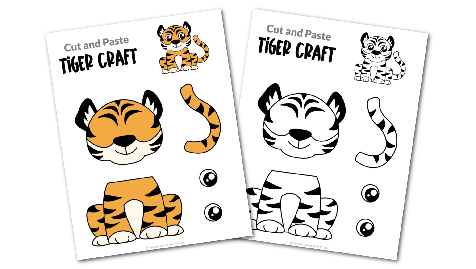 Free printable tiger craft template â simple mom project
