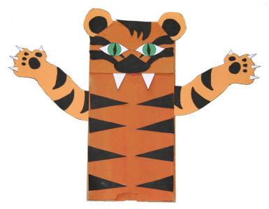 Paper bag tiger craft