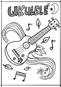 Ukulele colouring page printable pdf coloring pages to print ukulele drawing music coloring sheets