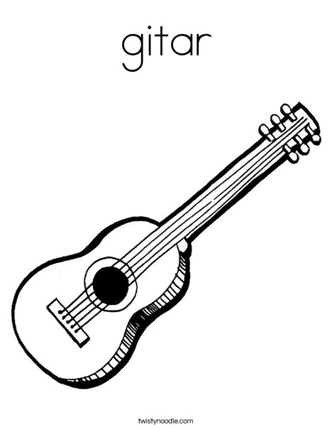 Gitar coloring page