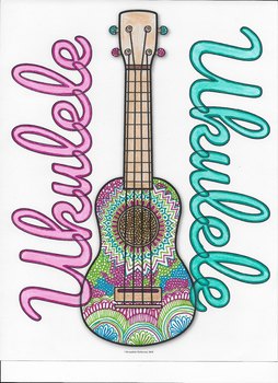 Free ukulele coloring page by bernadette teaches music tpt