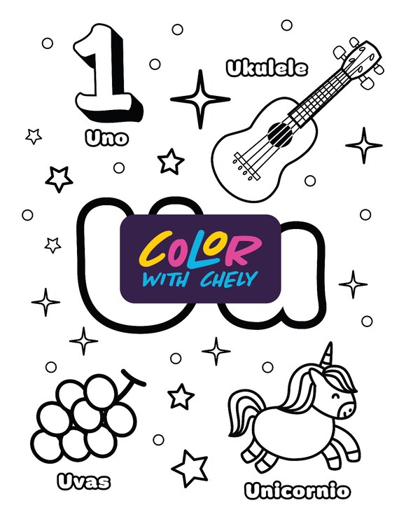 Learn spanish vowels coloring pages instant download aprende las vocales en espaãol con paginas de colorear