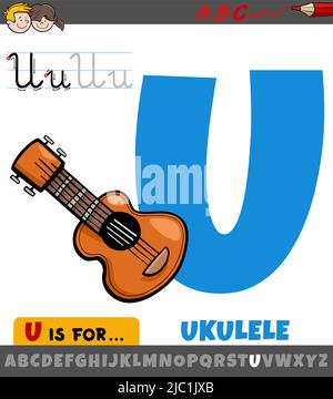 Illustration of an alphabet u is for ukulele stock vector image art