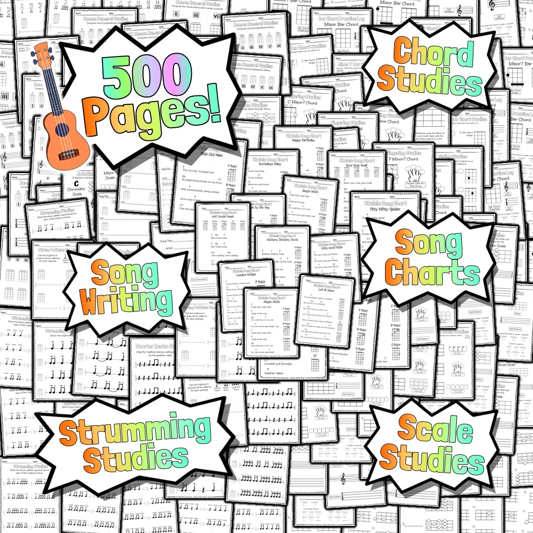 Ukulele worksheets â music in everything