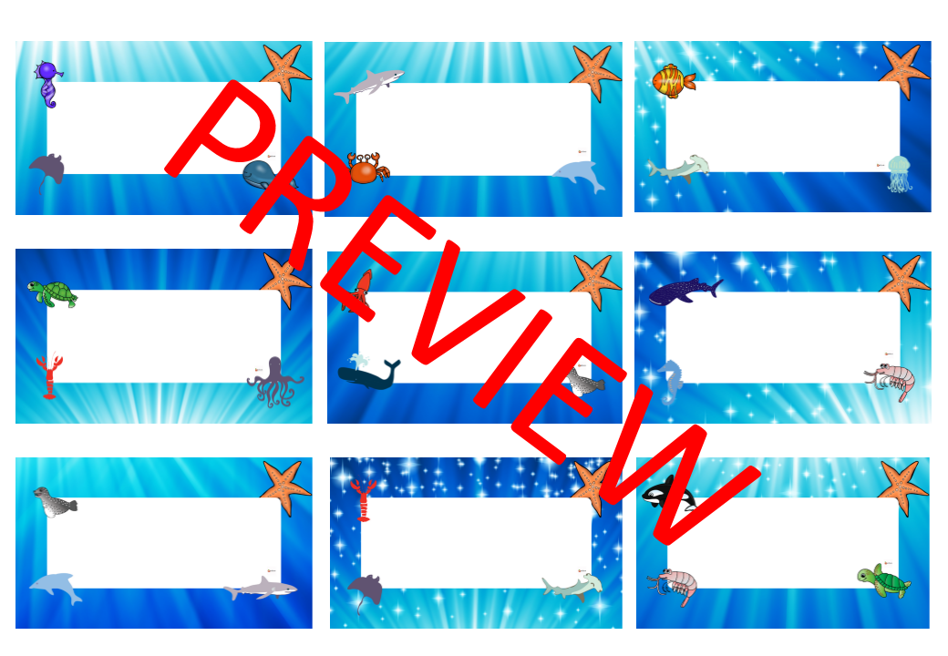Editable desk name tags ocean theme made by teachers