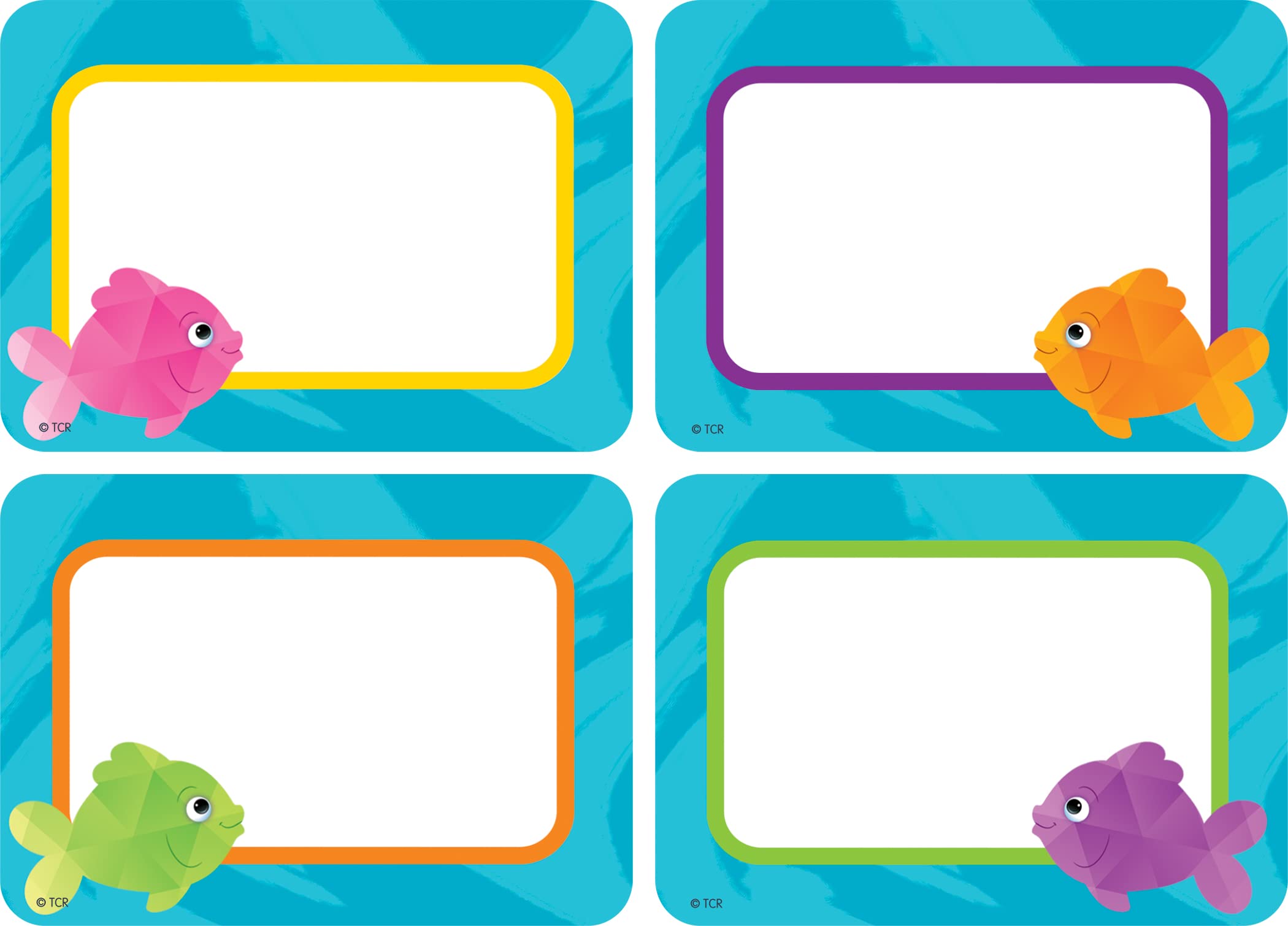 Teacher created resources colorful fish name tagslabels