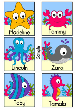 Under the sea name tags editable