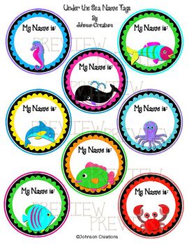 Under the sea name tags student crafts under the sea name tags
